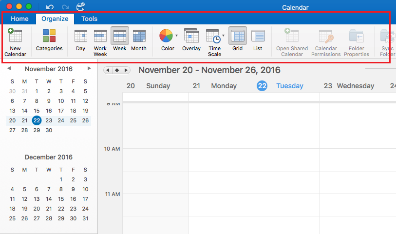 outlook for mac open calendar